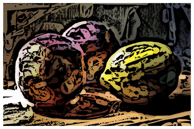 Sill-Life with Lemon...Woodcut 2011